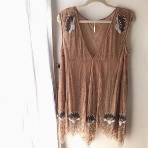 Beaded Free People Mini Dress